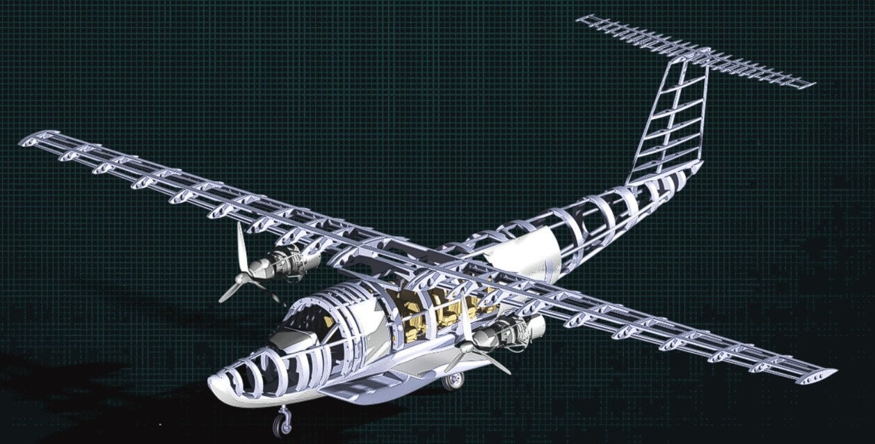 Structural CAD model of the AIAA turboprop aircraft